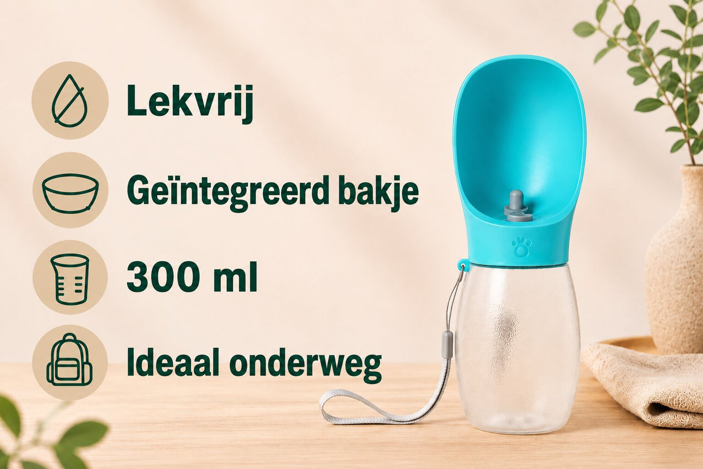 Viervoetje™ Opvouwbare Drinkfles 300 ml