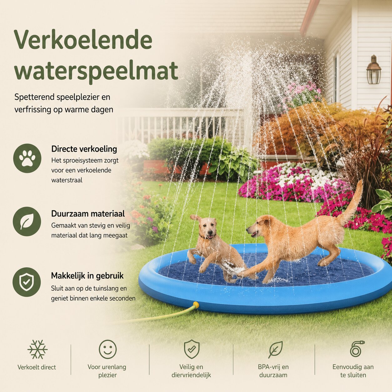 Viervoetje™ Hondenzwembad & Watersproeier