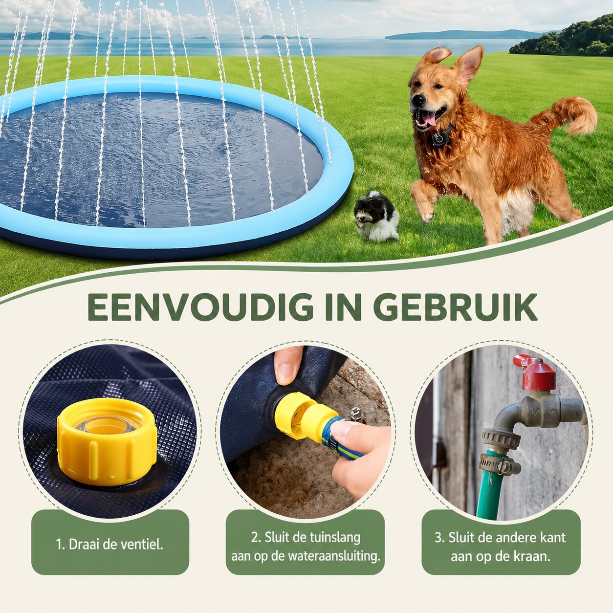 Viervoetje™ Hondenzwembad & Watersproeier